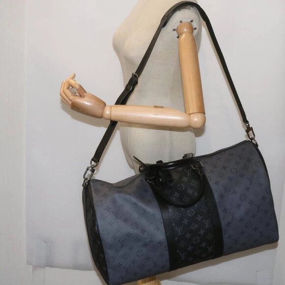 LOUIS VUITTON Eclipse Reverse Keepall Bandouliere 50 Bag M45392 LV Auth 68414A - Picture 3 of 16